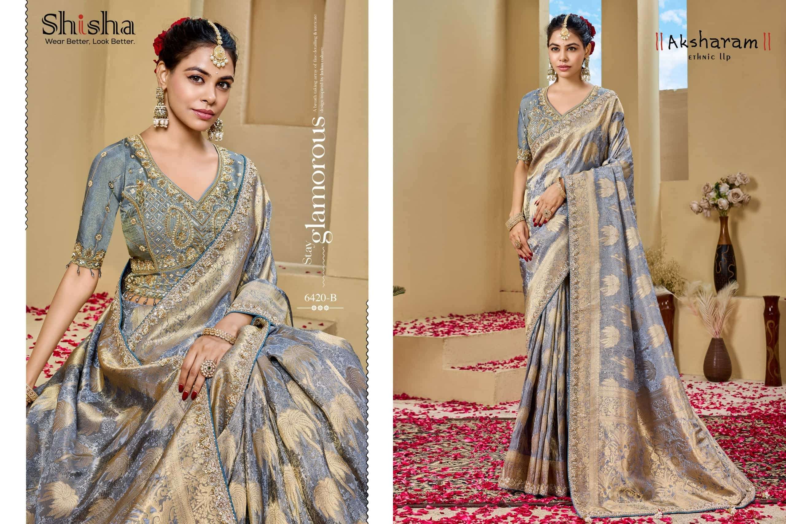 SHISHA KUMKUM VOL-10 Tissue Silk Saree
