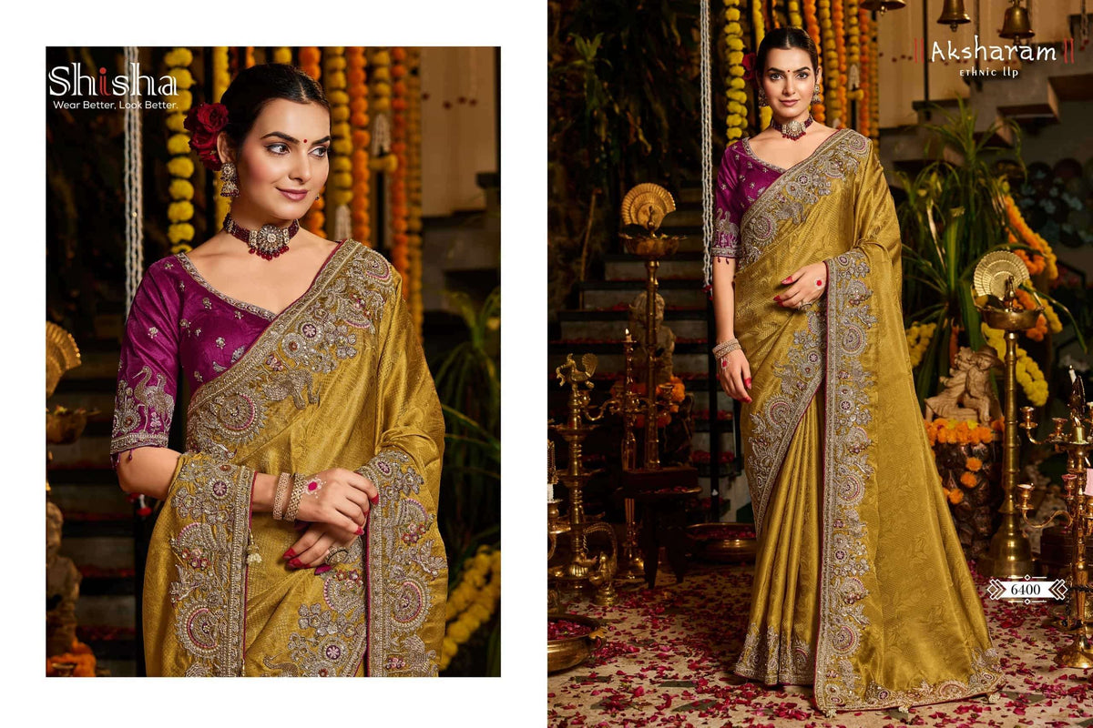 Shisha Kumkum Vol-12 Tissue Silk Zari Weaving Saree