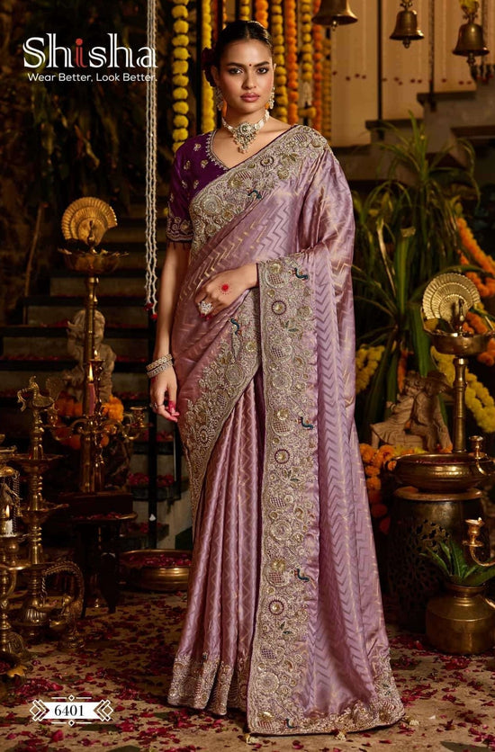 Shisha Kumkum Vol-12 Tissue Silk Zari Weaving Saree