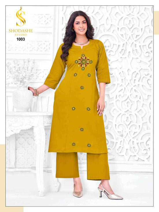 Shodashe Studio Anokhi Pure Gajji Cotton Kurti Pant Set - Amrah Wholesale