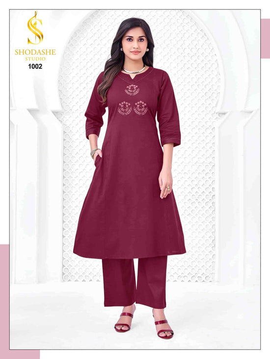 Shodashe Studio Anokhi Pure Gajji Cotton Kurti Pant Set - Amrah Wholesale