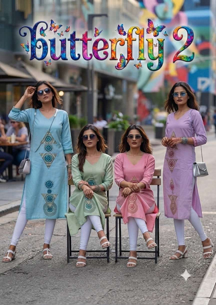 Shodashe Studio Butterfly Vol 2 Roman Silk Kurti - Amrah Wholesale