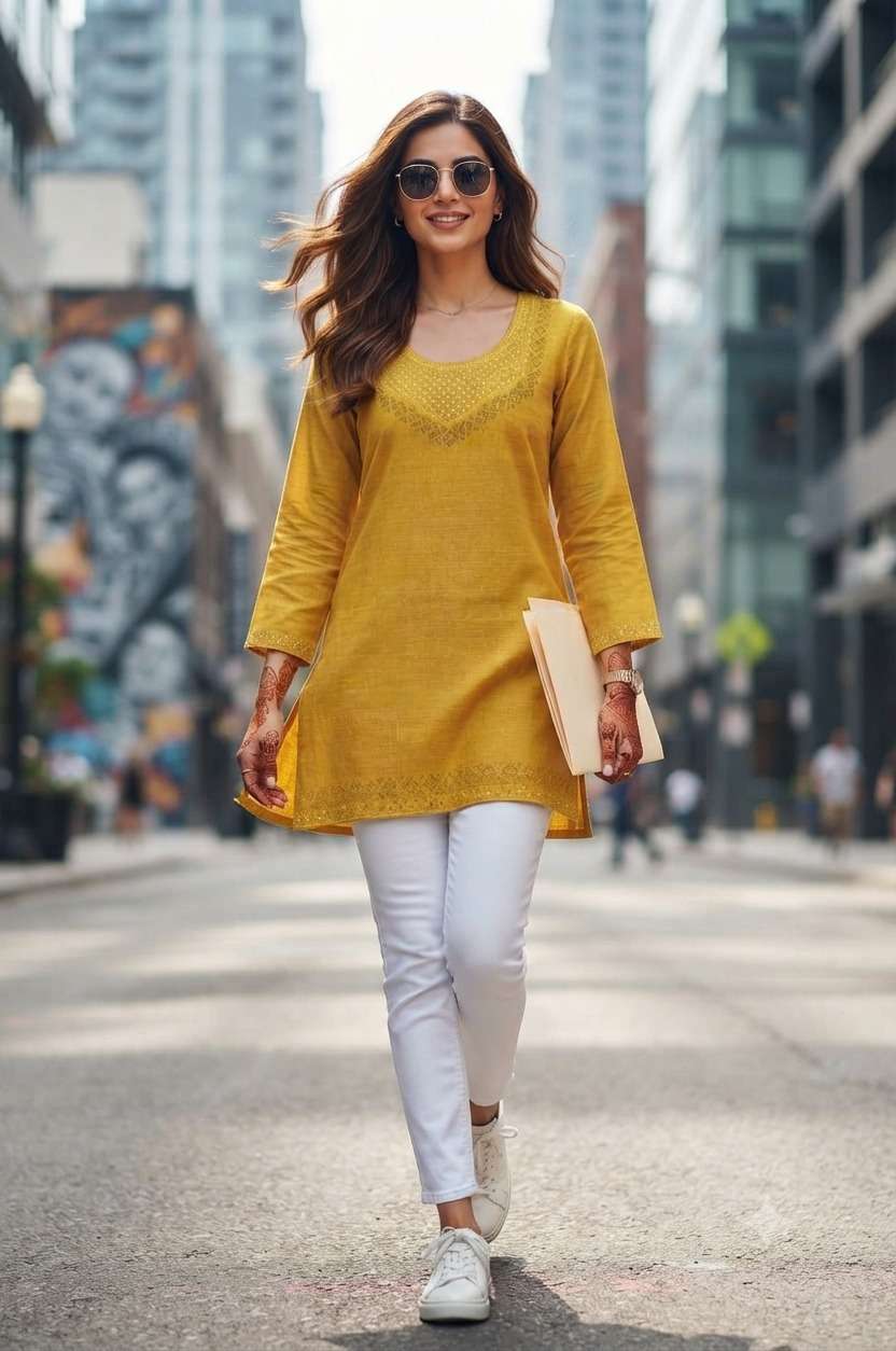 Shodashe Studio English Vertican Office Wear Tunic Tops