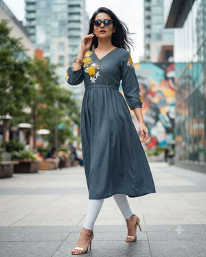 Shodashe Studio Golden Feel Heavy Rayon Ladies Kurti Collection