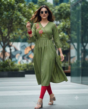 Shodashe Studio Golden Feel Heavy Rayon Ladies Kurti Collection