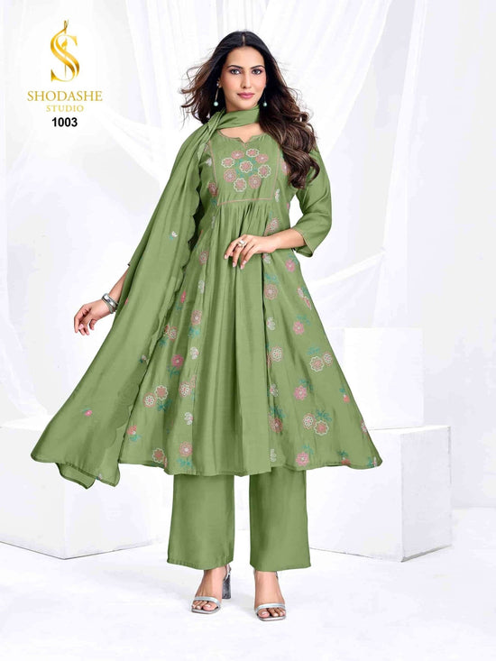 Shodashe Studio Madhubala Mal Chanderi Designer Salwar Suit Set - Amrah Wholesale