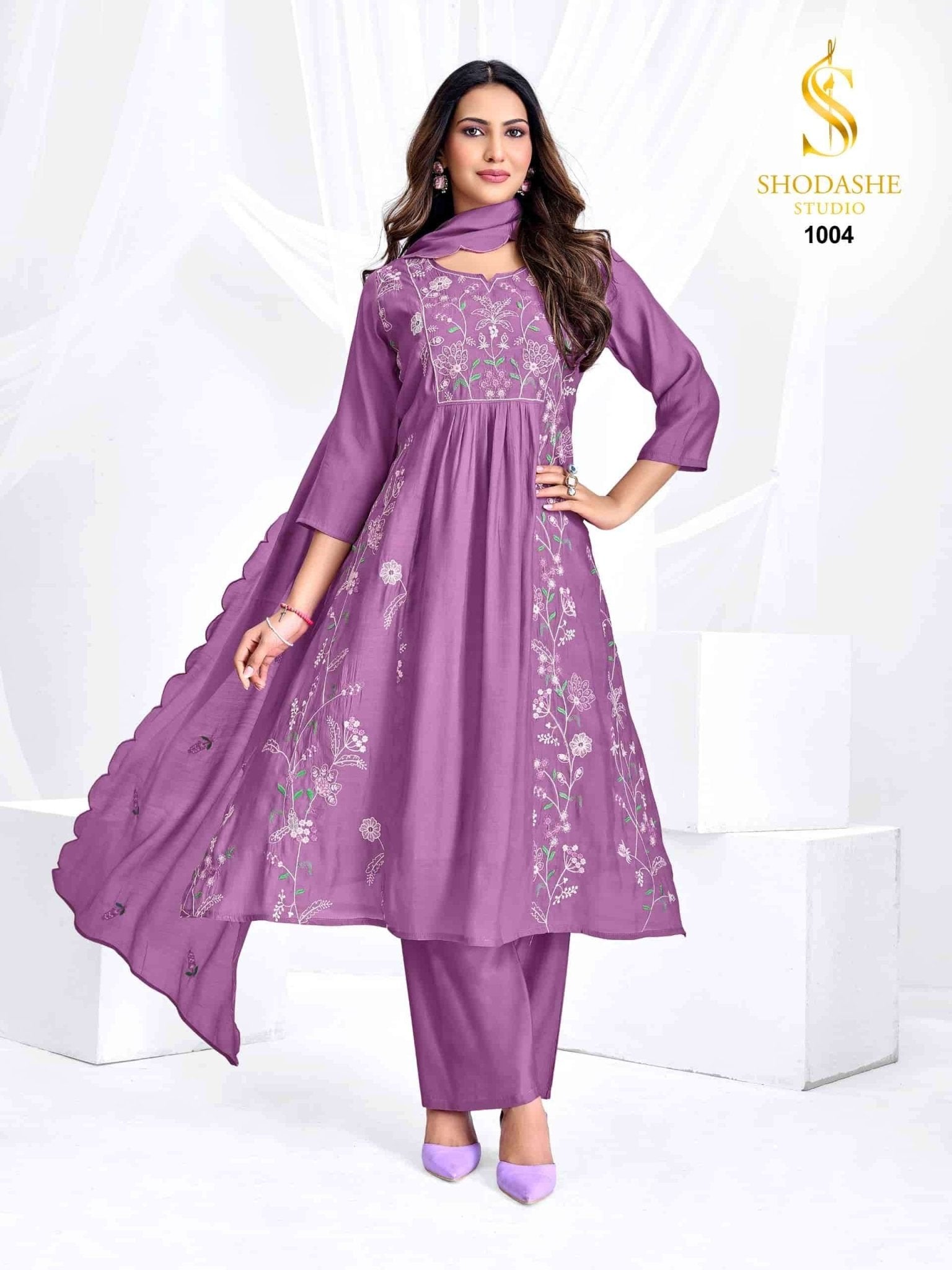 Shodashe Studio Madhubala Mal Chanderi Designer Salwar Suit Set - Amrah Wholesale