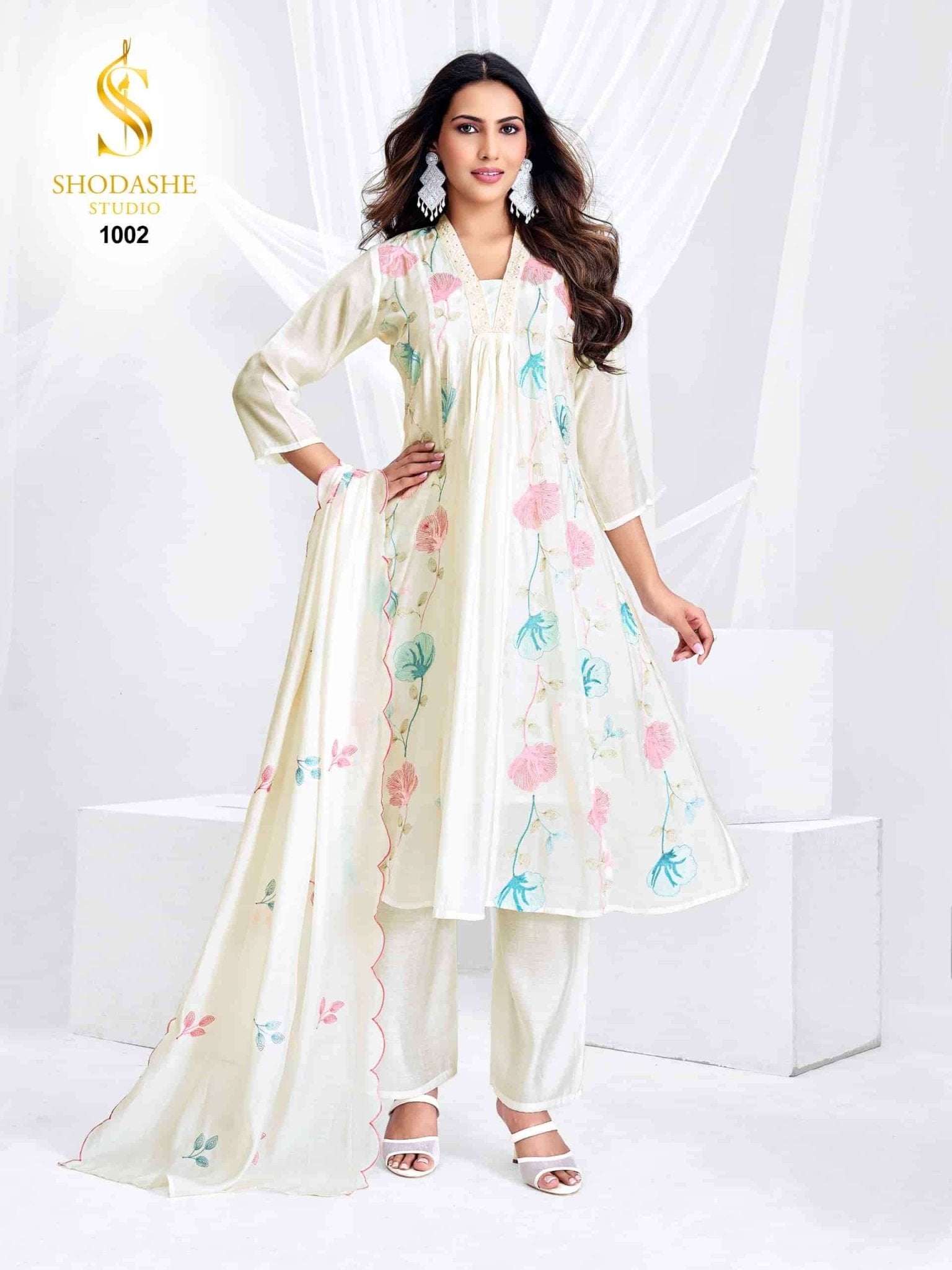 Shodashe Studio Madhubala Mal Chanderi Designer Salwar Suit Set - Amrah Wholesale