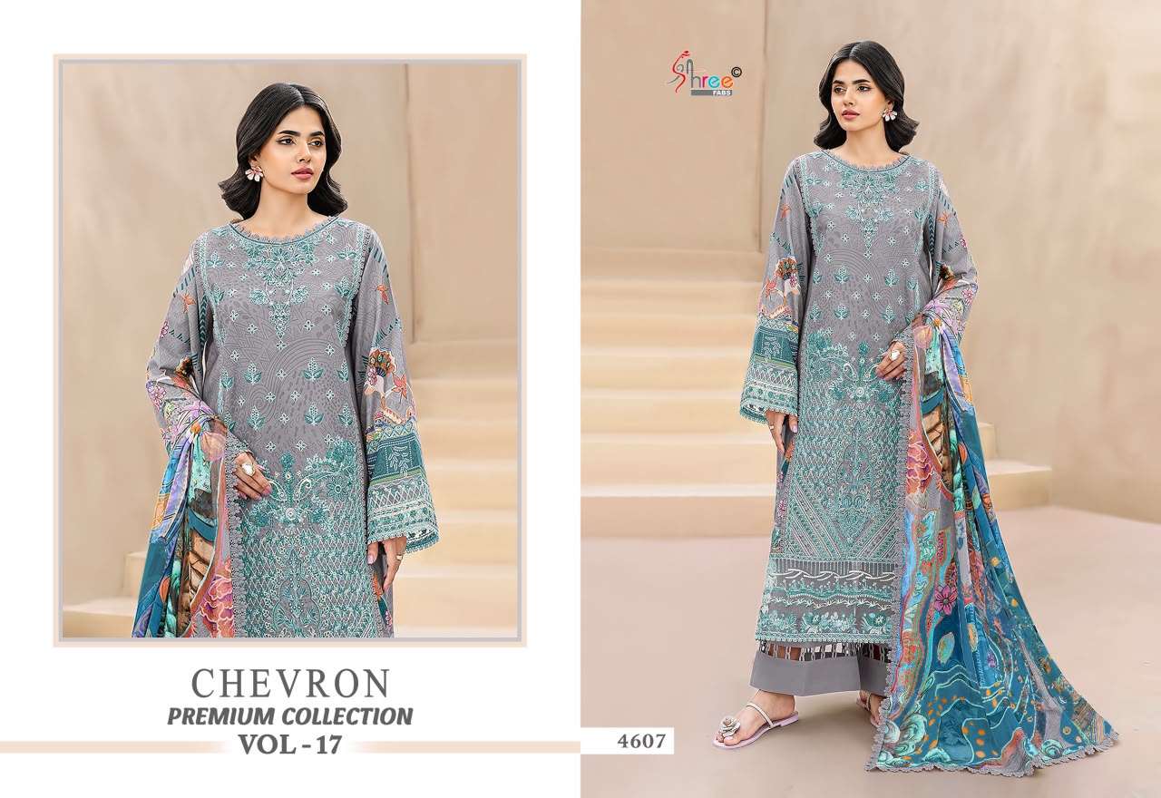 SHREE FAB CHEVRON PREMIUM COLLECTION VOL-17 Cotton Embroidery Pakistani Suit