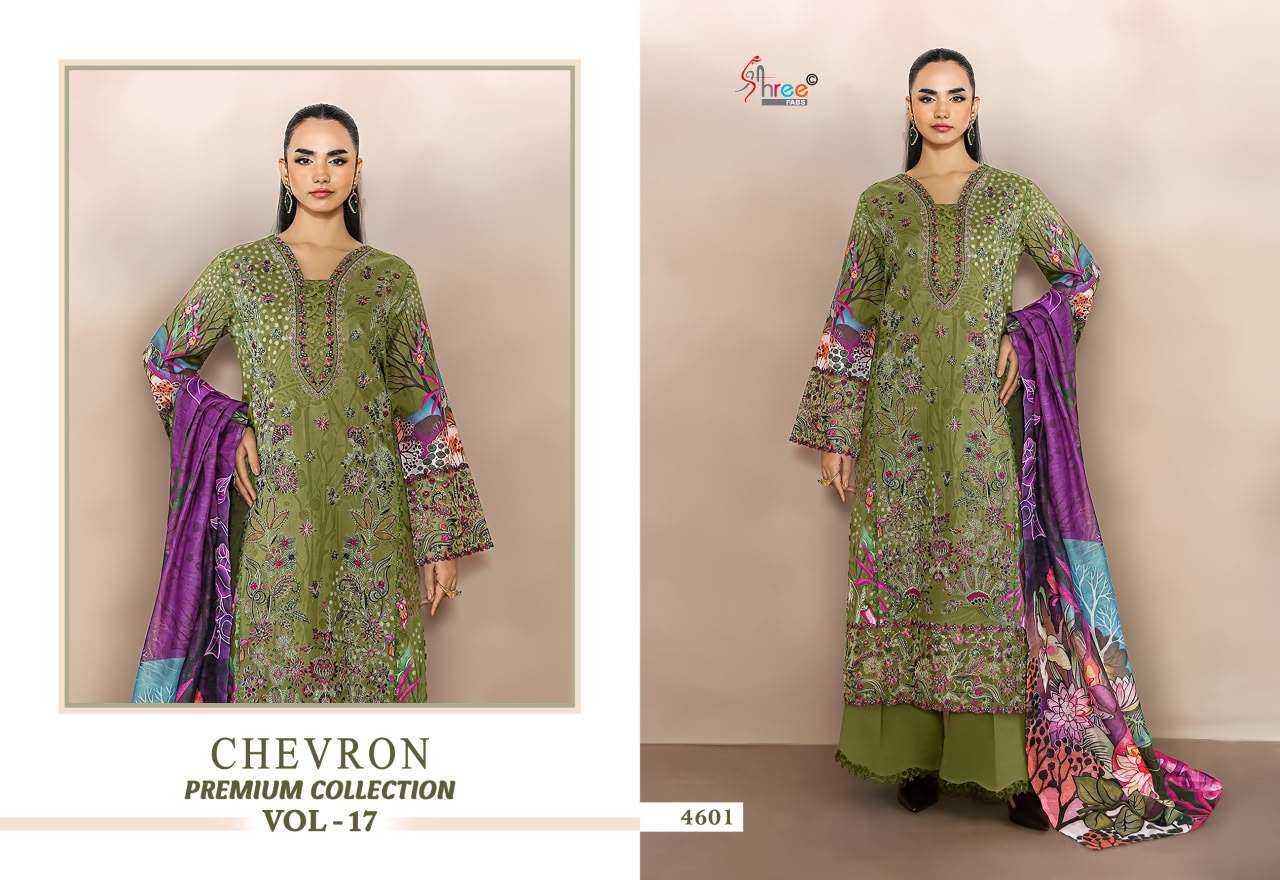 SHREE FAB CHEVRON PREMIUM COLLECTION VOL-17 Cotton Embroidery Pakistani Suit