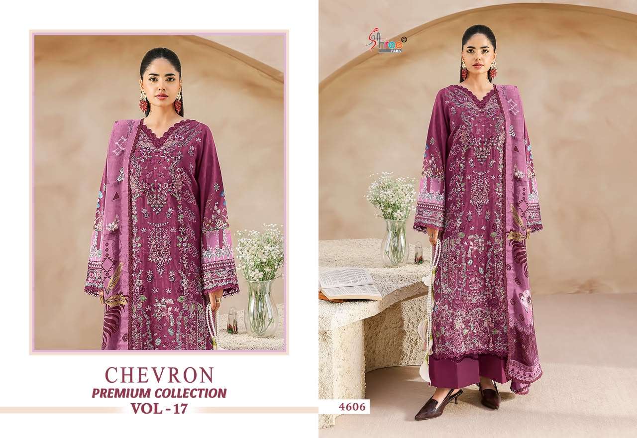 SHREE FAB CHEVRON PREMIUM COLLECTION VOL-17 Cotton Embroidery Pakistani Suit