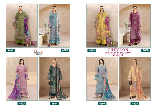 SHREE FAB CHEVRON PREMIUM COLLECTION VOL-17 Cotton Embroidery Pakistani Suit