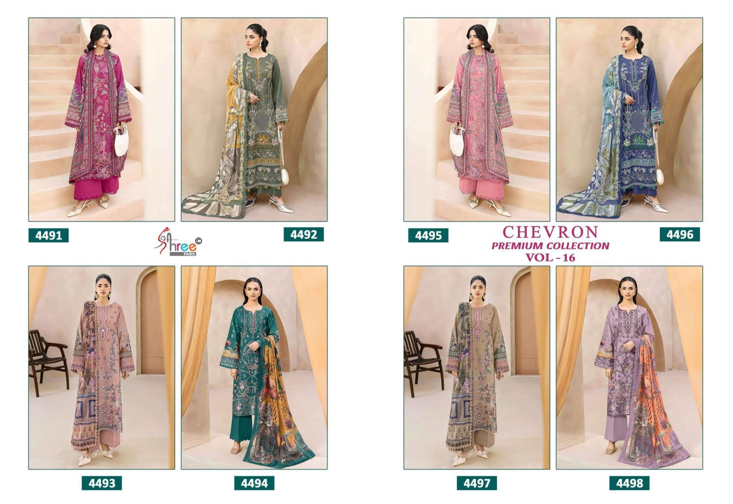 Shree Fab Chevron Premium Collection Vol-16 Cotton Pakistani Suit - Amrah Wholesale