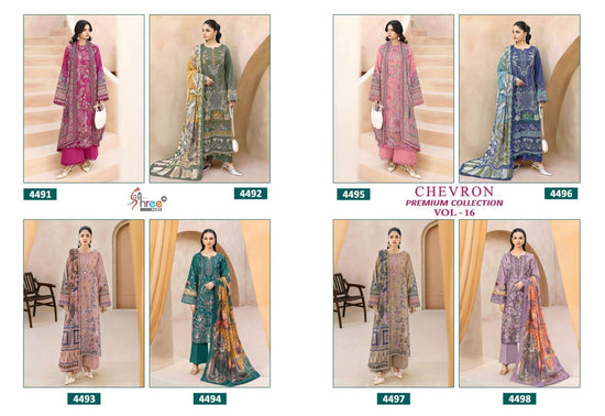 Shree Fab Chevron Premium Collection Vol-16 Cotton Pakistani Suit - Amrah Wholesale
