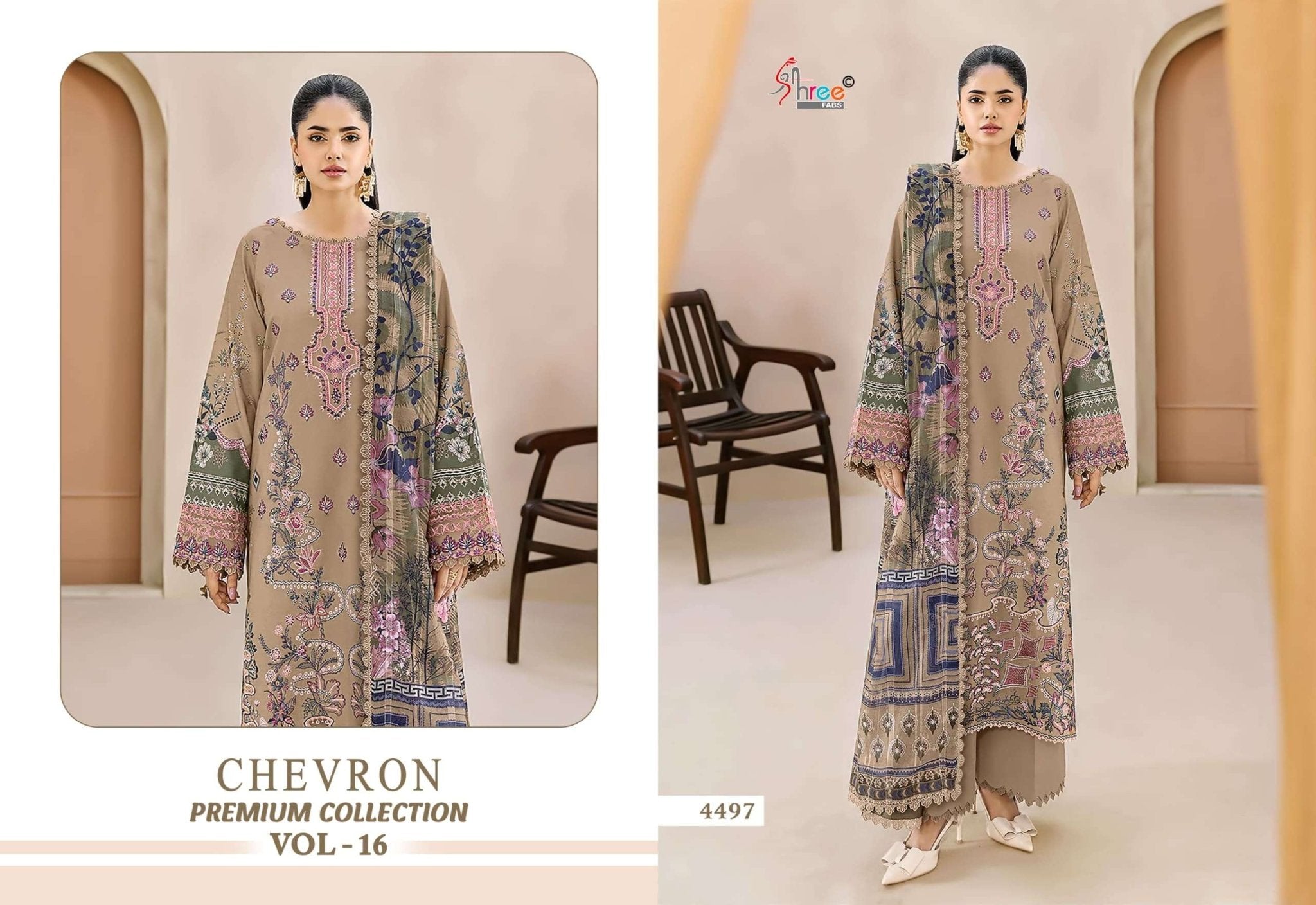 Shree Fab Chevron Premium Collection Vol-16 Cotton Pakistani Suit - Amrah Wholesale