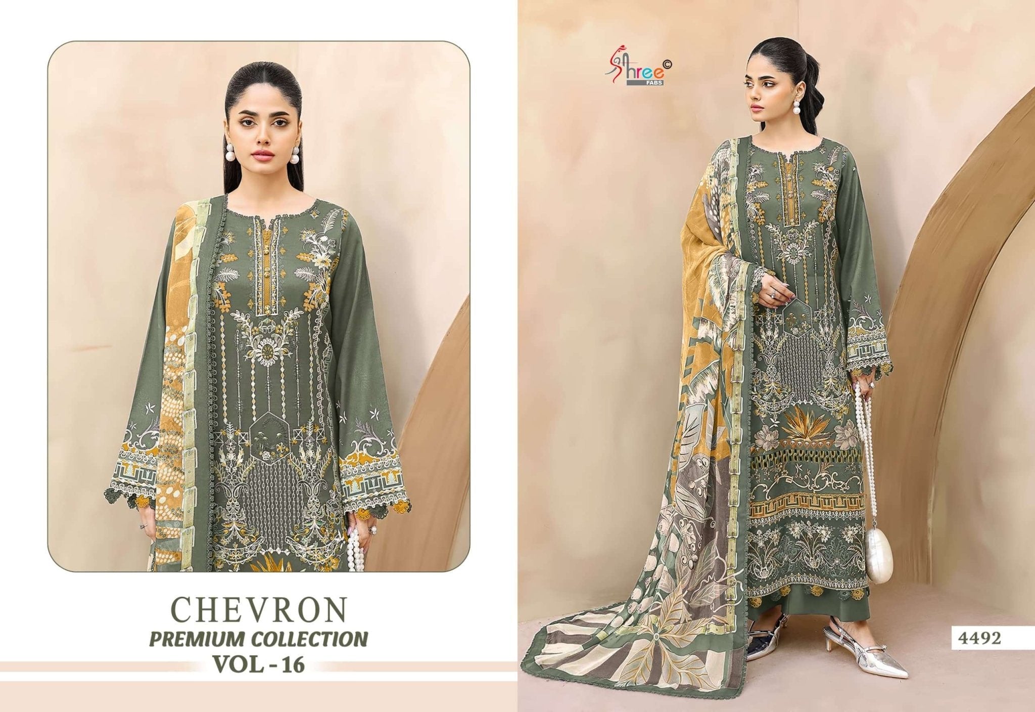 Shree Fab Chevron Premium Collection Vol-16 Cotton Pakistani Suit - Amrah Wholesale