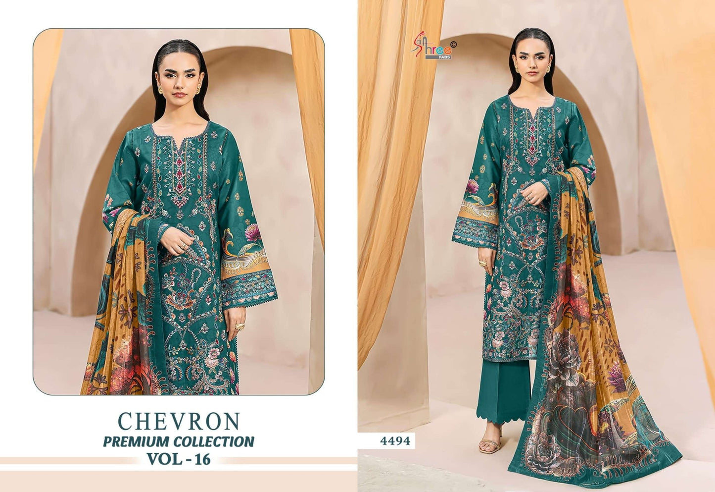 Shree Fab Chevron Premium Collection Vol-16 Cotton Pakistani Suit - Amrah Wholesale