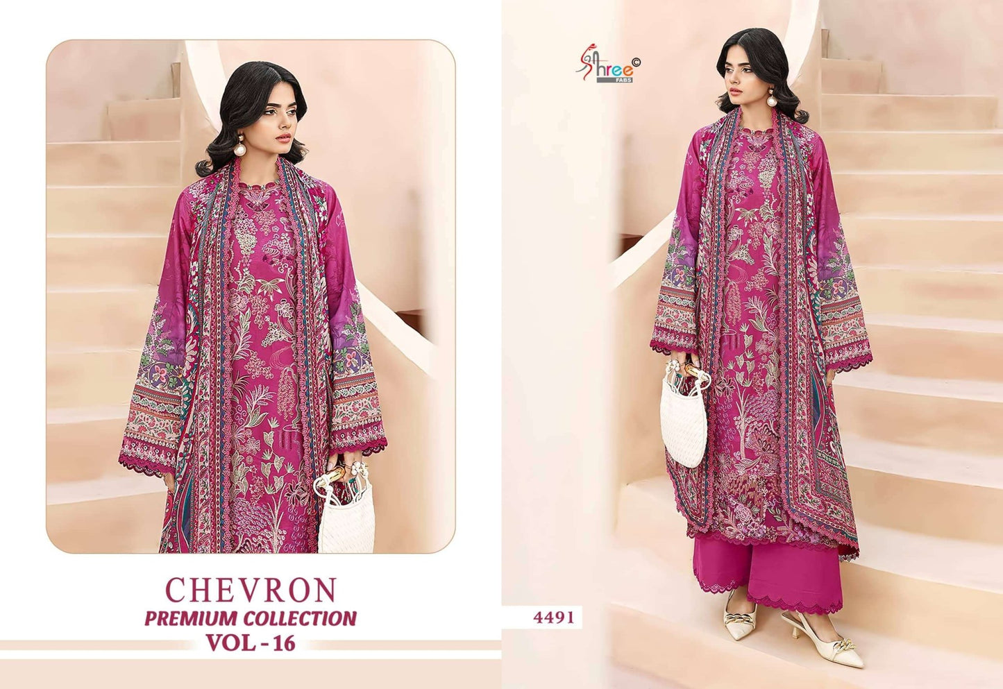 Shree Fab Chevron Premium Collection Vol-16 Cotton Pakistani Suit - Amrah Wholesale