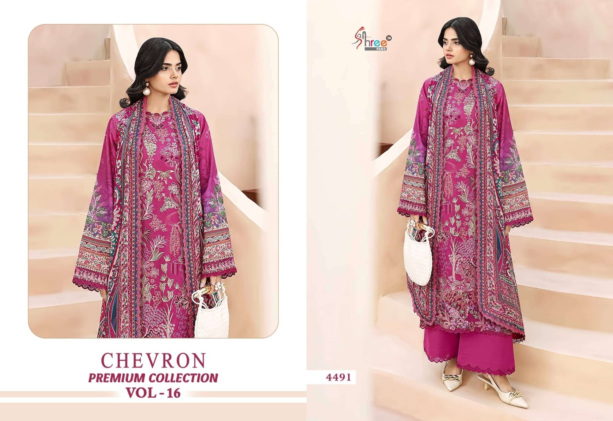 Shree Fab Chevron Premium Collection Vol-16 Cotton Pakistani Suit - Amrah Wholesale