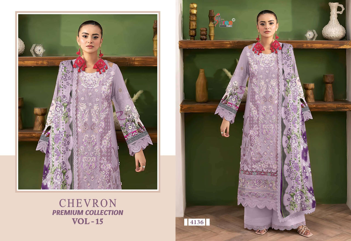 Shree Fab Chevron Premium Collection Vol - 15 Dress Material - Amrah Wholesale