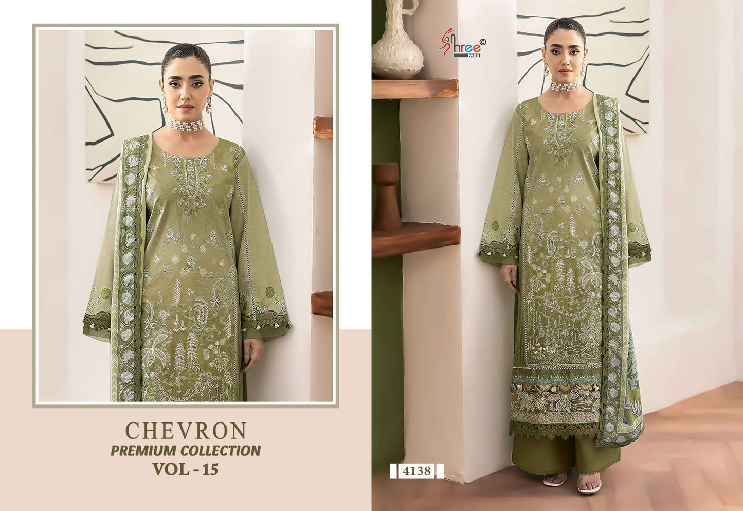 Shree Fab Chevron Premium Collection Vol - 15 Dress Material - Amrah Wholesale