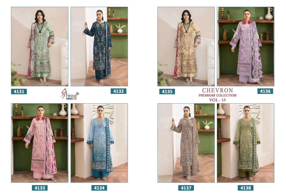 Shree Fab Chevron Premium Collection Vol - 15 Dress Material - Amrah Wholesale