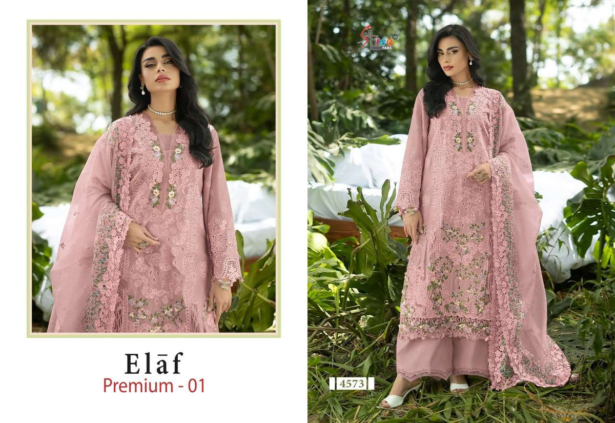 SHREE FAB ELAF PREMIUM VOL-1 Cotton Embroidery Pakistani Suit Material