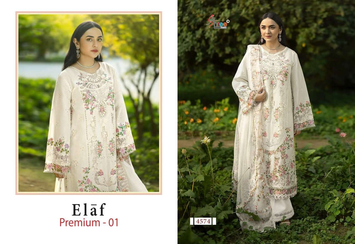 SHREE FAB ELAF PREMIUM VOL-1 Cotton Embroidery Pakistani Suit Material