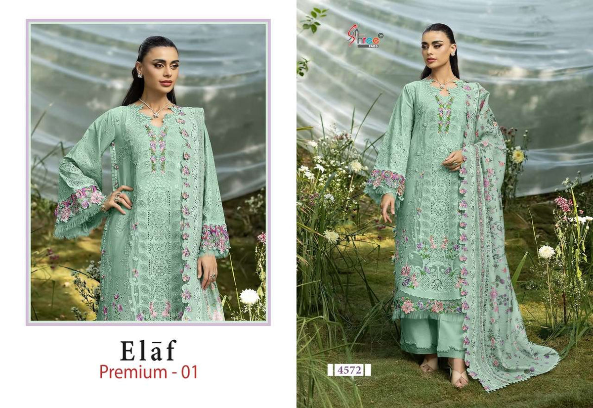 SHREE FAB ELAF PREMIUM VOL-1 Cotton Embroidery Pakistani Suit Material