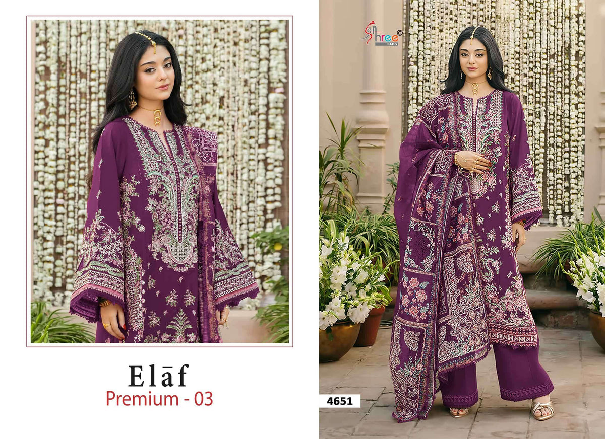 SHREE FAB ELAF PREMIUM VOL-3 Cotton Embroidered Pakistani Salwar Suit