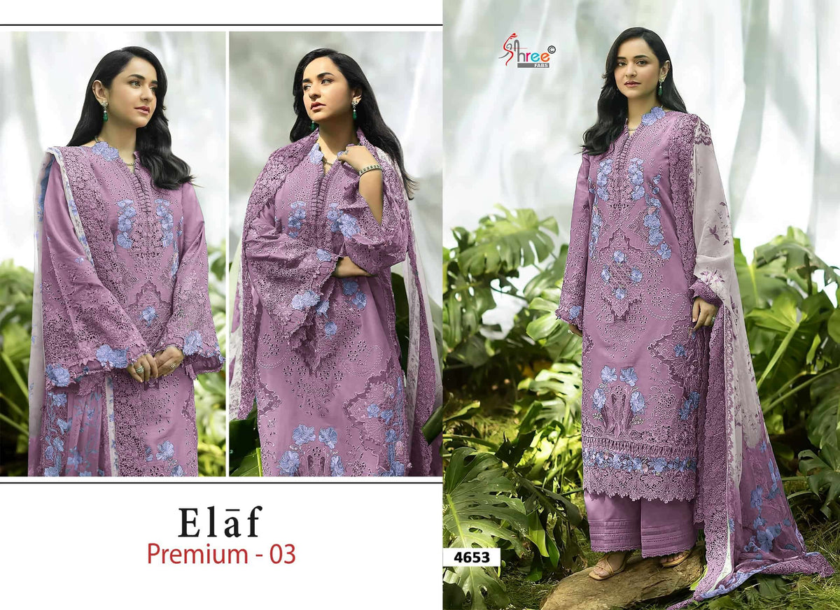 SHREE FAB ELAF PREMIUM VOL-3 Cotton Embroidered Pakistani Salwar Suit