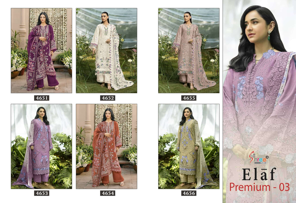 SHREE FAB ELAF PREMIUM VOL-3 Cotton Embroidered Pakistani Salwar Suit