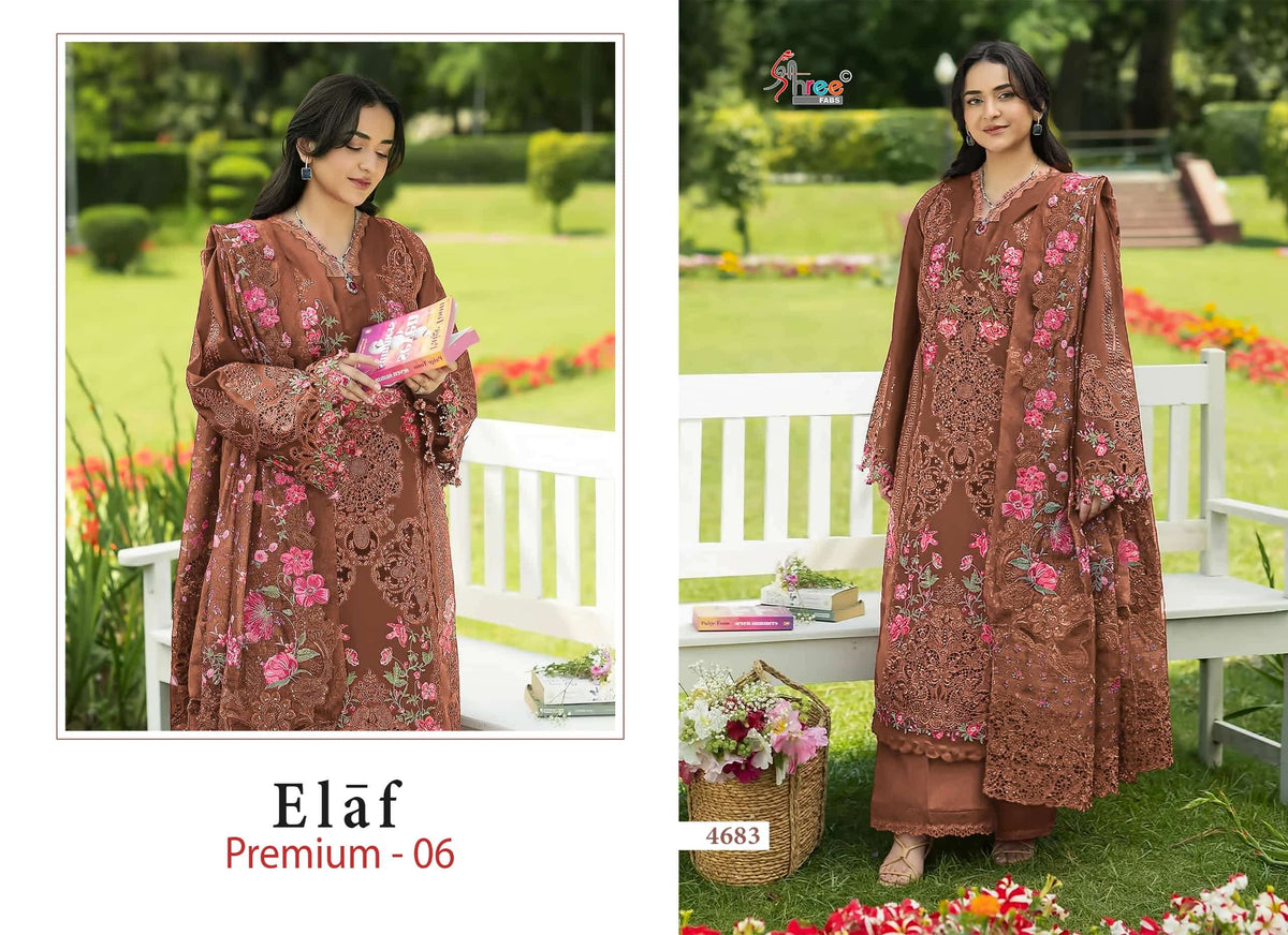 SHREE FAB ELAF PREMIUM VOL-6 Cotton Embroidered Pakistani Suit