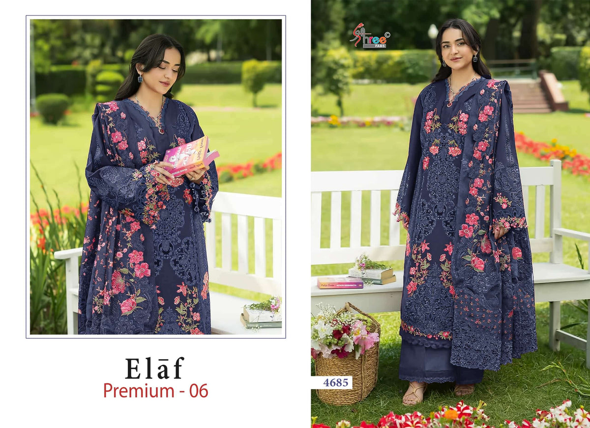 SHREE FAB ELAF PREMIUM VOL-6 Cotton Embroidered Pakistani Suit