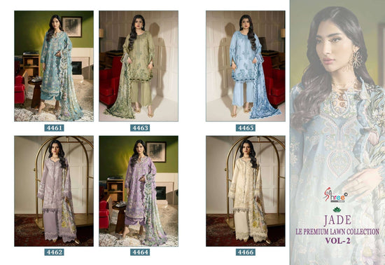 SHREE FAB JADE LE-PREMIUM LAWN COLLECTION VOL-2 Cotton Embroidered Pakistani Suit - Amrah Wholesale