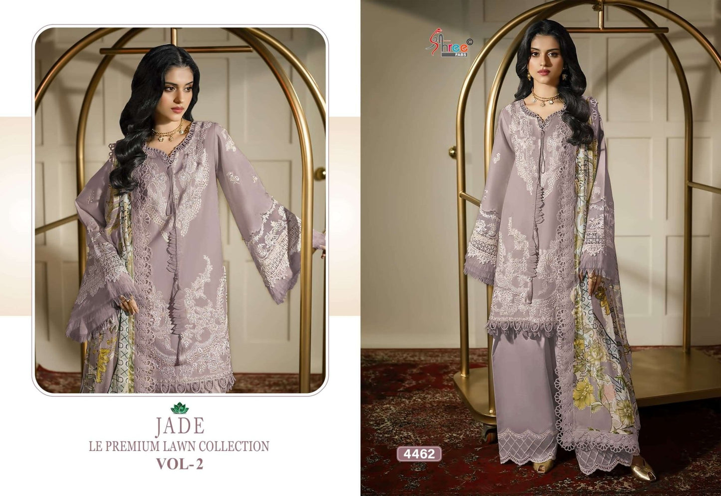 SHREE FAB JADE LE-PREMIUM LAWN COLLECTION VOL-2 Cotton Embroidered Pakistani Suit - Amrah Wholesale