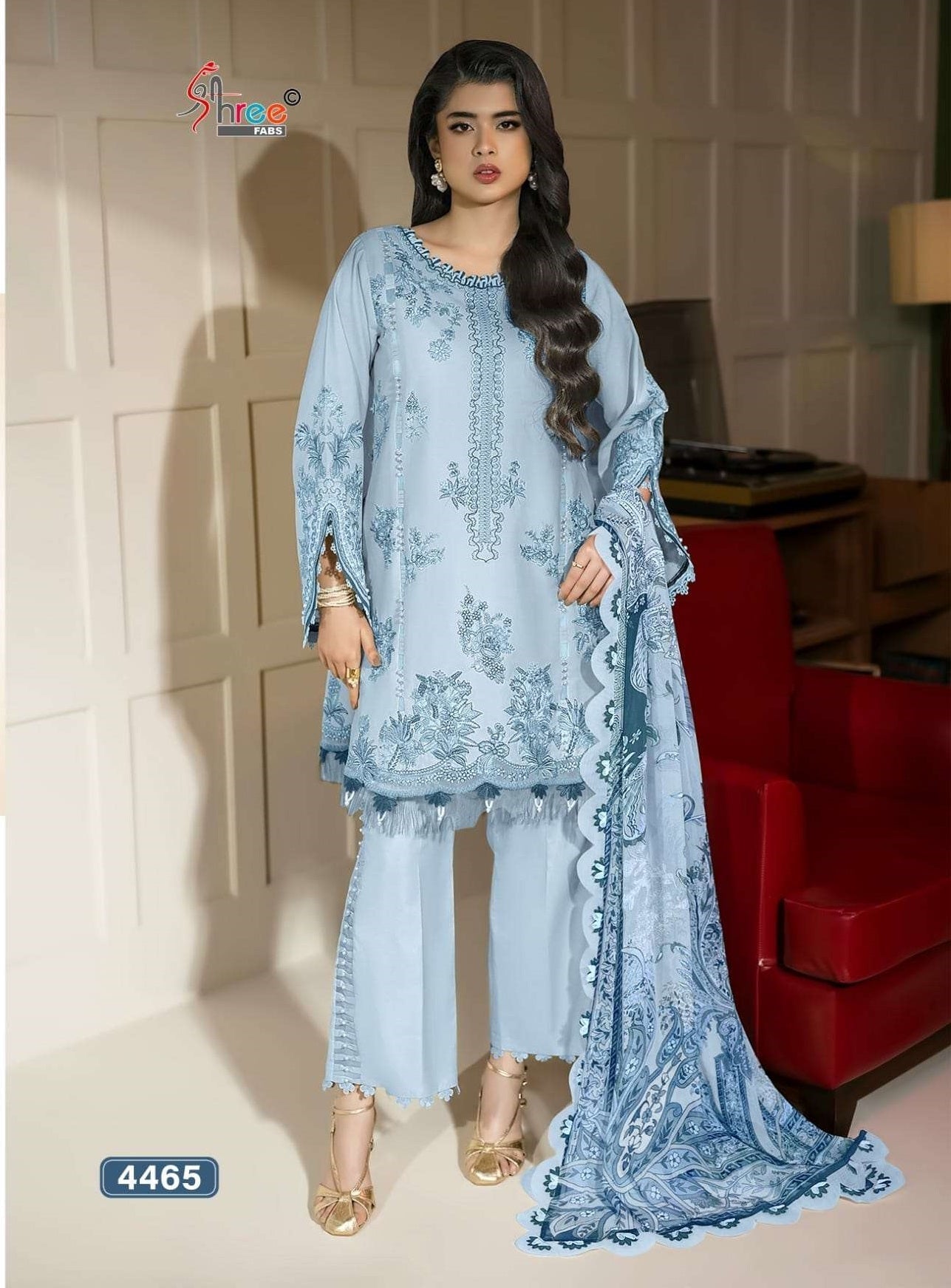 SHREE FAB JADE LE-PREMIUM LAWN COLLECTION VOL-2 Cotton Embroidered Pakistani Suit - Amrah Wholesale