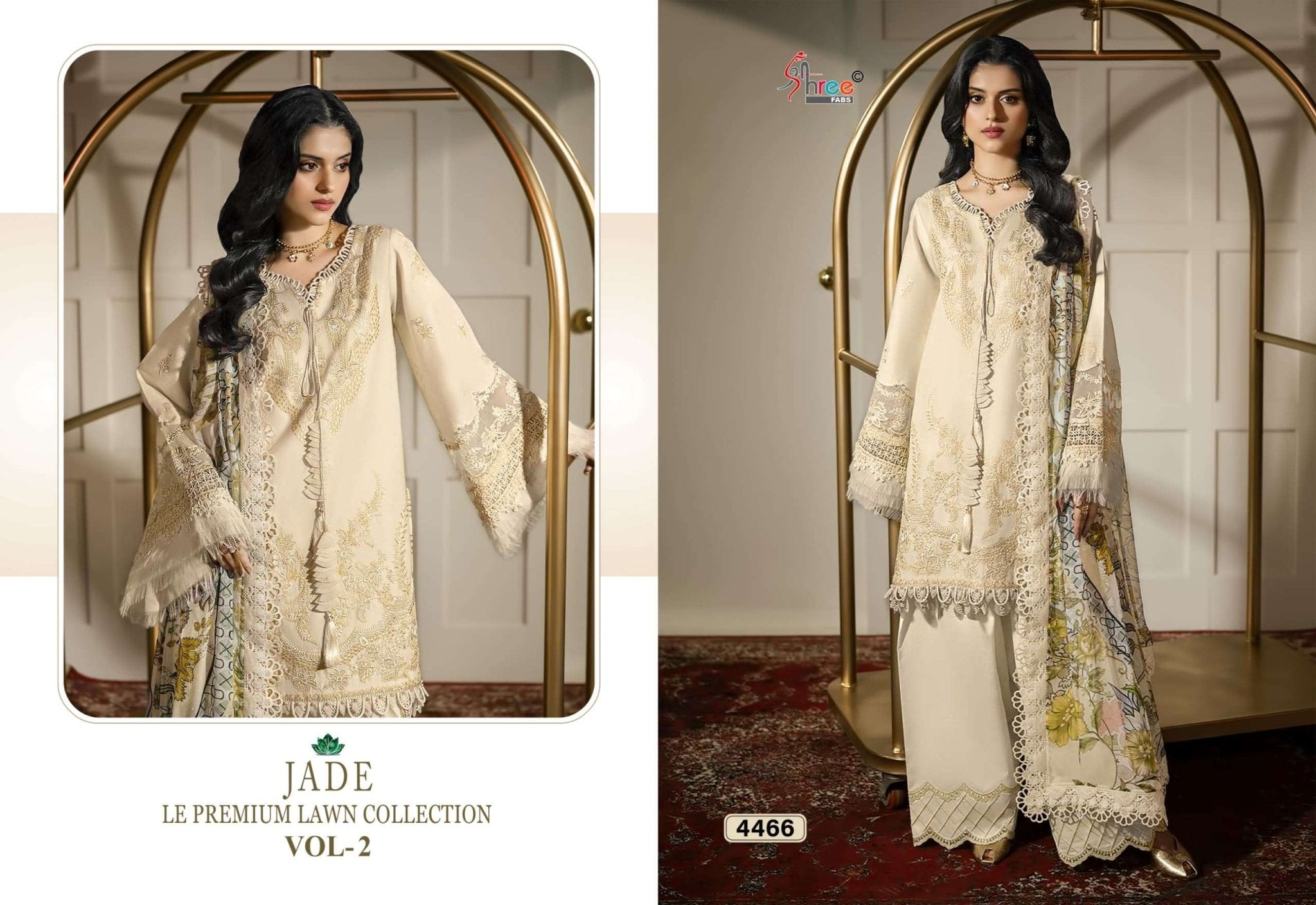 SHREE FAB JADE LE-PREMIUM LAWN COLLECTION VOL-2 Cotton Embroidered Pakistani Suit - Amrah Wholesale