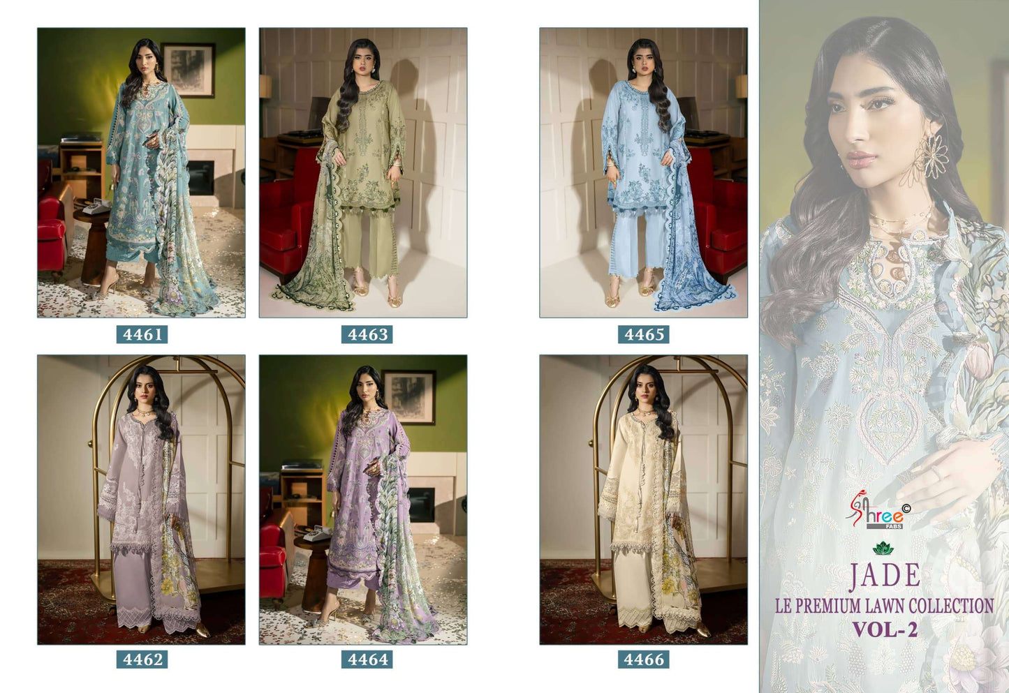 SHREE FAB JADE LE-PREMIUM LAWN COLLECTION VOL-2 Cotton Embroidered Pakistani Suit