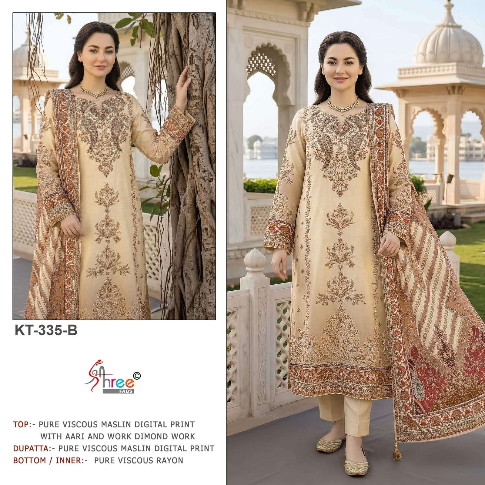 SHREE FAB KT-335 Viscose Muslin Embroidered Pakistani Suit - Amrah Wholesale