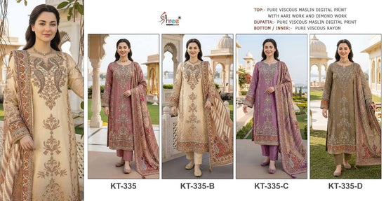 SHREE FAB KT-335 Viscose Muslin Embroidered Pakistani Suit - Amrah Wholesale