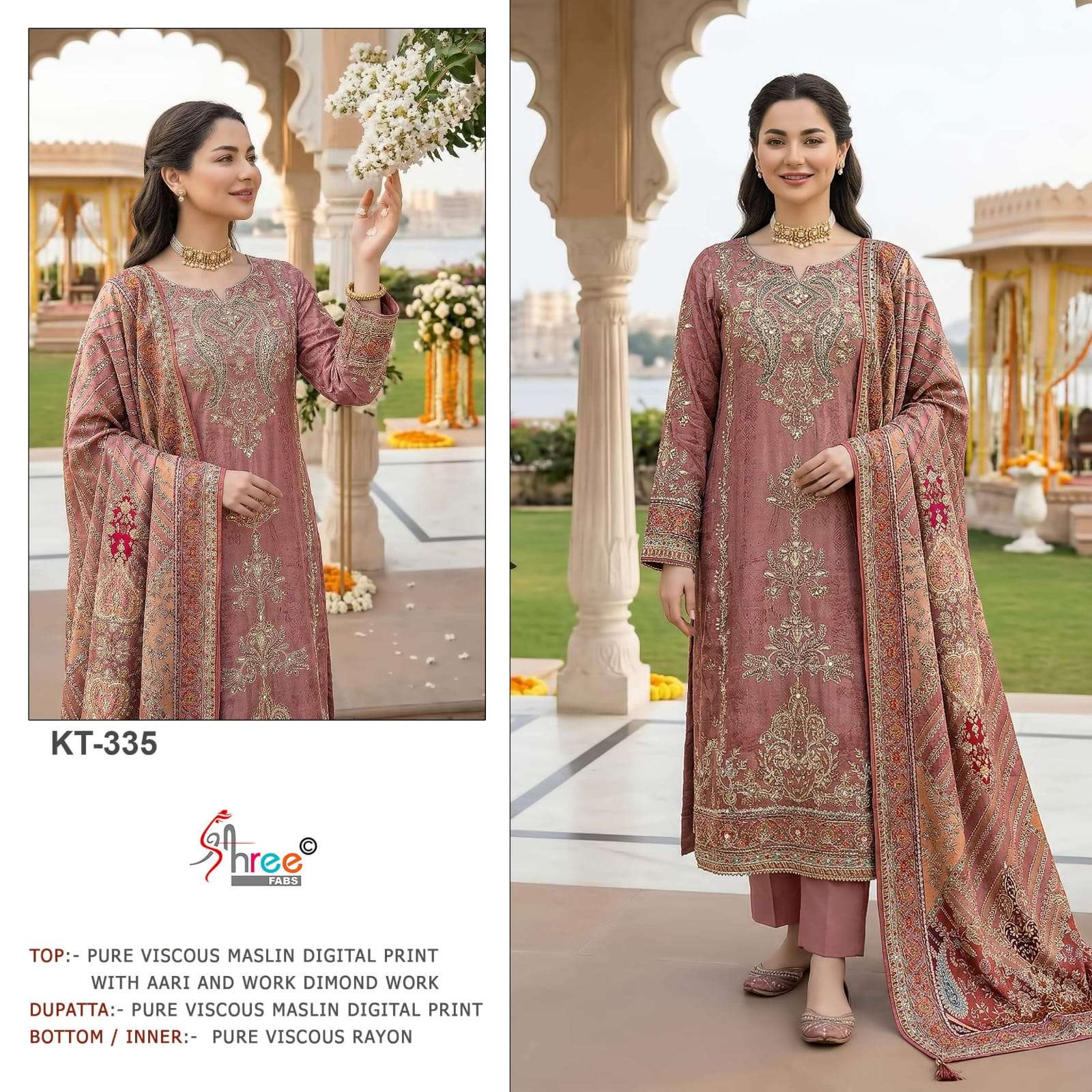 SHREE FAB KT-335 Viscose Muslin Embroidered Pakistani Suit - Amrah Wholesale