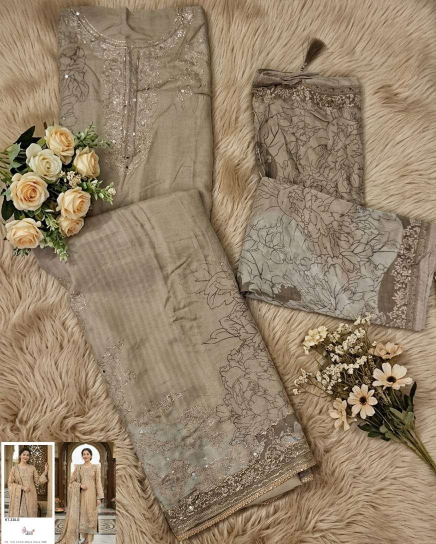 SHREE FAB KT-338 Viscose Muslin Embroidery Pakistani Suit Set