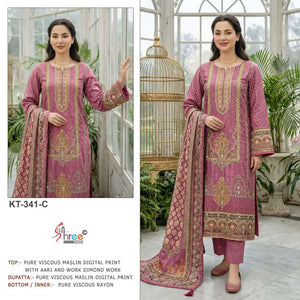 SHREE FAB KT - 341 Viscose Muslin Pakistani Suit - Amrah Wholesale