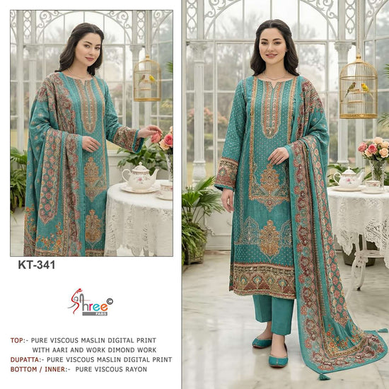 SHREE FAB KT - 341 Viscose Muslin Pakistani Suit - Amrah Wholesale