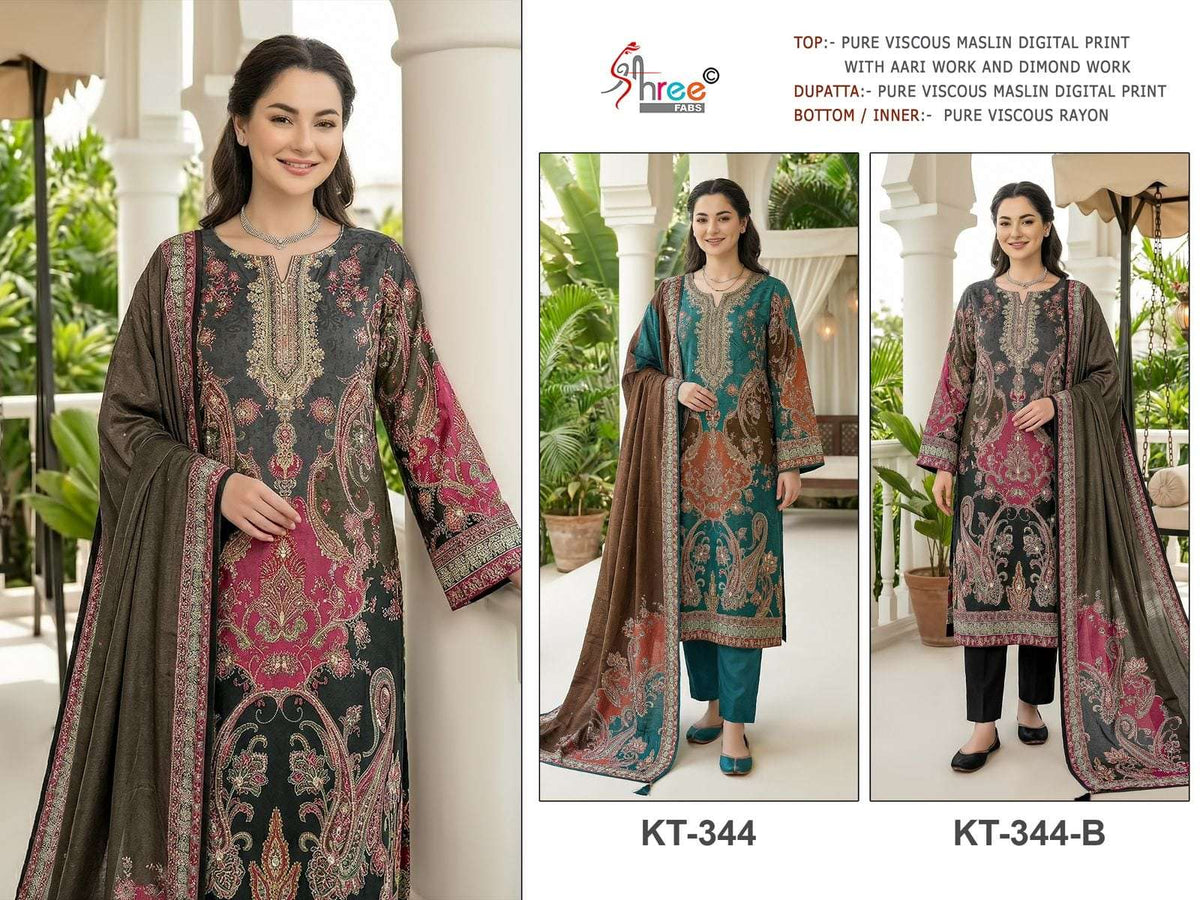 Shree Fab KT - 344 Pakistani Suit Wholesale Catalogue - Amrah Wholesale