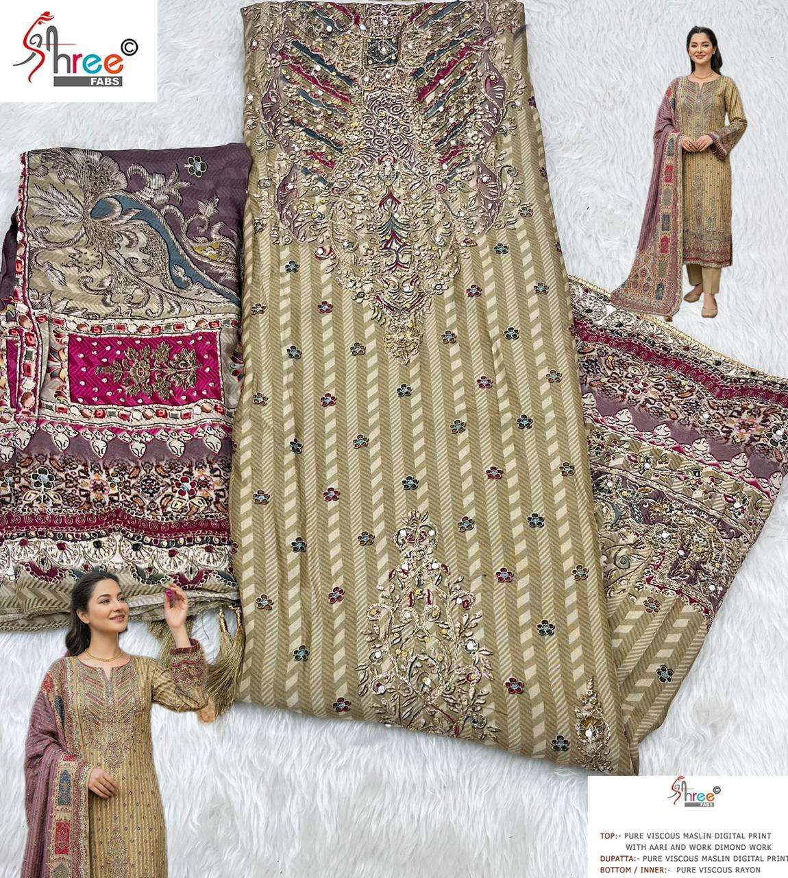 Shree Fab KT - 346 Viscose Muslin Pakistani Suit - Amrah Wholesale
