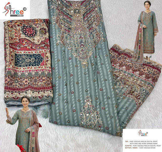 Shree Fab KT - 346 Viscose Muslin Pakistani Suit - Amrah Wholesale