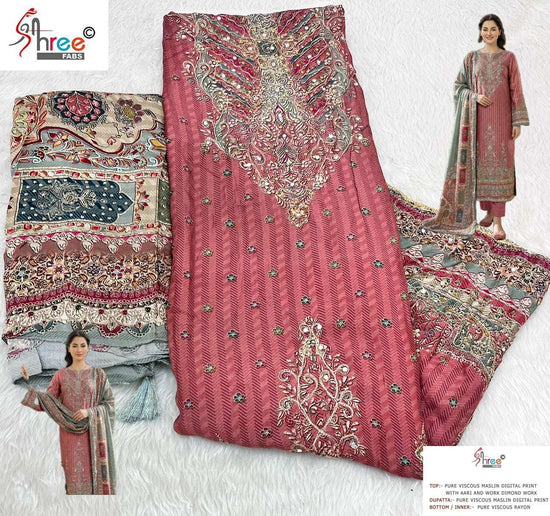 Shree Fab KT - 346 Viscose Muslin Pakistani Suit - Amrah Wholesale