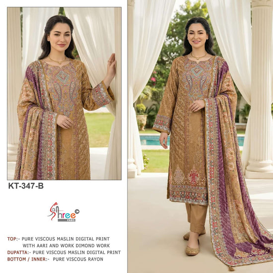 SHREE FAB KT - 347 Viscose Muslin Pakistani Suit Wholesale Surat India - Amrah Wholesale